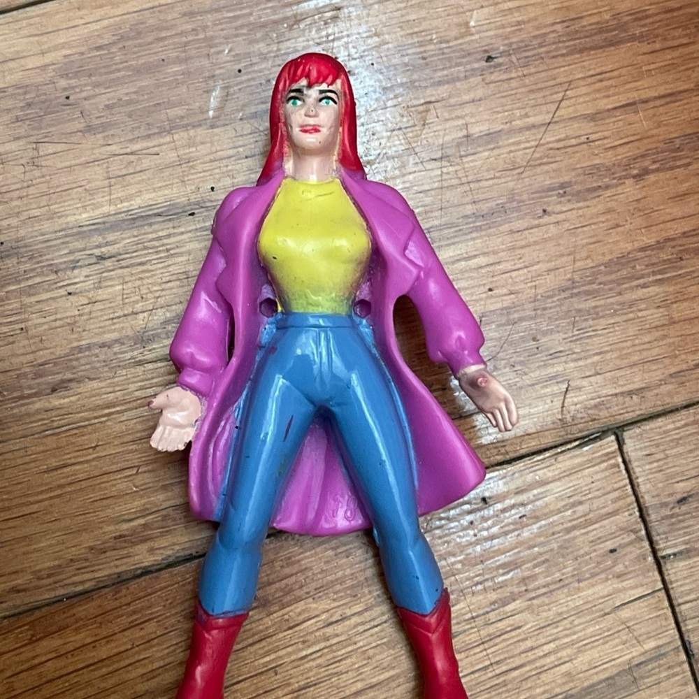 McDonald's Marvel Mary Jane Watson Figure with Pink Coat Vintage PVC